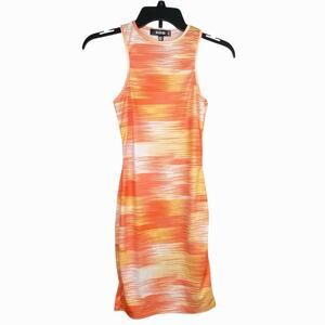 Missguided Racer Neck Mini Dress Spacedye Women’s 6 Orange